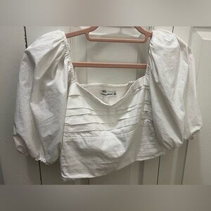 Abercrombie & Fitch White Pleated Blouse